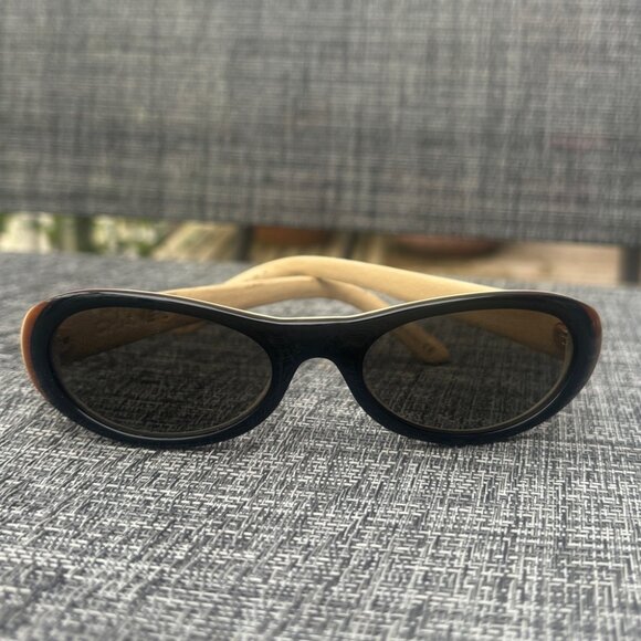 CHANEL 5129-Q 711/13 BROWN WITH BEIGE LEATHER AND BROWN GR LENSES SUNGLASSES - Picture 3 of 16